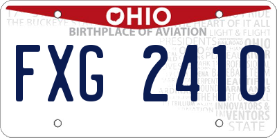 OH license plate FXG2410