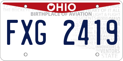 OH license plate FXG2419