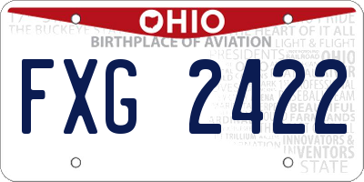 OH license plate FXG2422