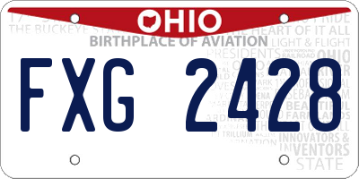 OH license plate FXG2428