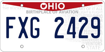 OH license plate FXG2429