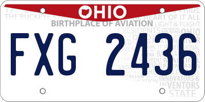 OH license plate FXG2436