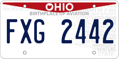 OH license plate FXG2442