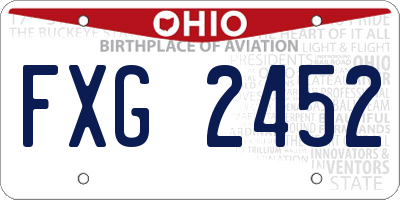OH license plate FXG2452
