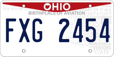 OH license plate FXG2454