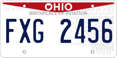OH license plate FXG2456