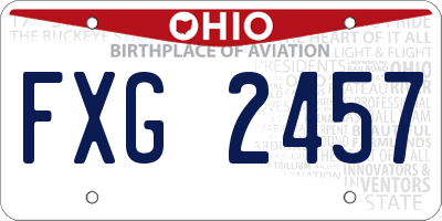 OH license plate FXG2457