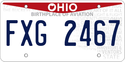 OH license plate FXG2467