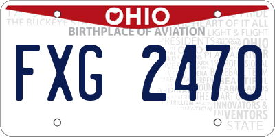 OH license plate FXG2470
