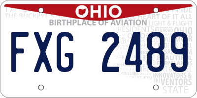 OH license plate FXG2489
