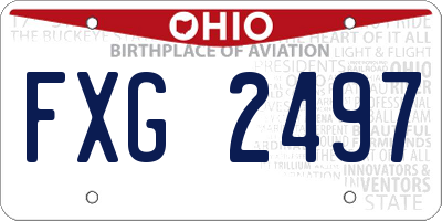 OH license plate FXG2497