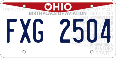 OH license plate FXG2504