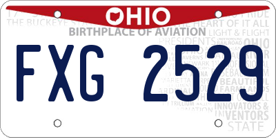 OH license plate FXG2529