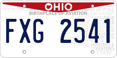 OH license plate FXG2541
