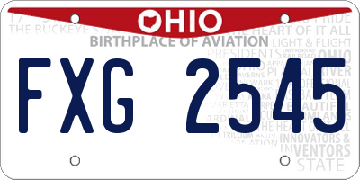 OH license plate FXG2545