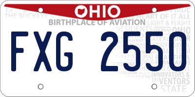 OH license plate FXG2550