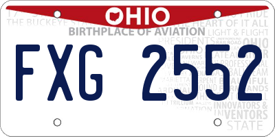 OH license plate FXG2552
