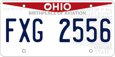 OH license plate FXG2556