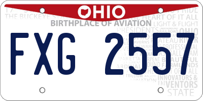 OH license plate FXG2557