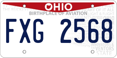 OH license plate FXG2568