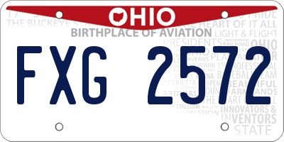 OH license plate FXG2572