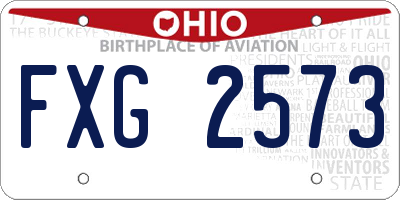 OH license plate FXG2573
