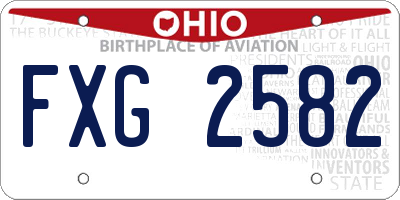 OH license plate FXG2582