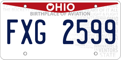 OH license plate FXG2599