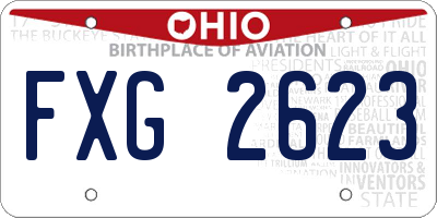 OH license plate FXG2623