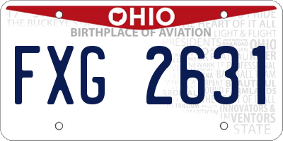 OH license plate FXG2631