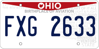 OH license plate FXG2633