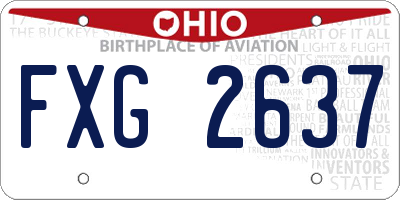 OH license plate FXG2637