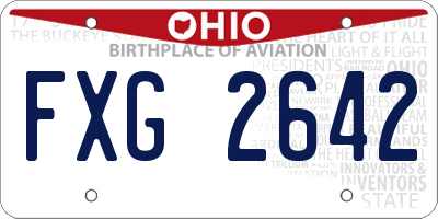OH license plate FXG2642