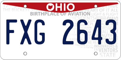 OH license plate FXG2643