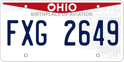 OH license plate FXG2649