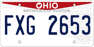 OH license plate FXG2653