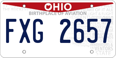 OH license plate FXG2657