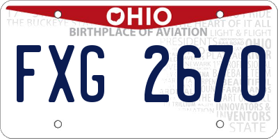 OH license plate FXG2670