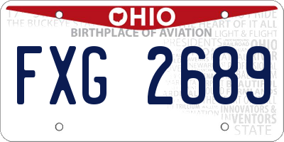 OH license plate FXG2689