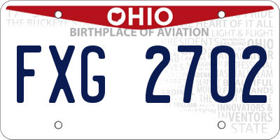 OH license plate FXG2702
