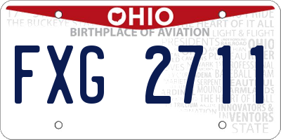 OH license plate FXG2711