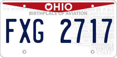 OH license plate FXG2717