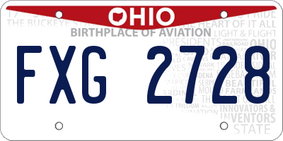 OH license plate FXG2728