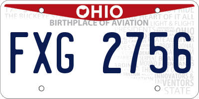 OH license plate FXG2756