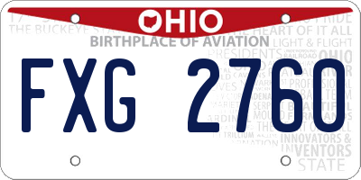 OH license plate FXG2760