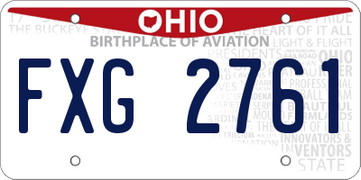 OH license plate FXG2761
