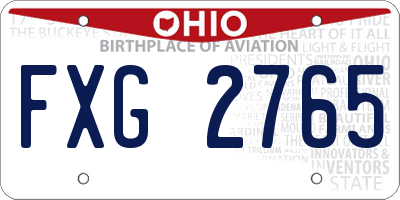 OH license plate FXG2765