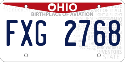 OH license plate FXG2768