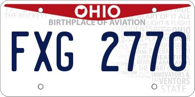 OH license plate FXG2770