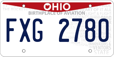 OH license plate FXG2780